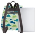 thumbnail image 3 of Disketp Cute Dinosaur Blue Green Mochila de Cuero para Mujer, Bolso de Espalda Antirrobo con Estilo para Viaje, Trabajo y Uso Diario, 3 of 4