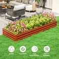 thumbnail image 5 of Outsunny 95" x 36" x 12" Galvanized Raised Garden Bed, Metal Elevated Planter Box, Easy DIY and Cleaning for Growing Flowers, Herbs, Natural Wood, 5 of 9