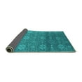 thumbnail image 2 of Ahgly Company Indoor Round Oriental Turquoise Blue Industrial Area Rugs, 8' Round, 2 of 4