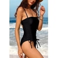 thumbnail image 3 of Sociala Ruched Tummy Control Beach Bath Suit For Women Side Drawstring One Piece Monkini Swimwaer, 3 of 5