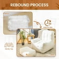 thumbnail image 4 of Giant Bean Bag Chair for Adults with Ottoman, High-Density Oversized Bean Bag Sofa, Cozy Lazy Comfy Floor Sofa for Bedroom, Reading Chair for Living Room, White, 4 of 8