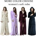 thumbnail image 6 of Women's Long Hooded Robes Luxurious Plush Fleece Bathrobe with Belt & Pocket Full Length Ladies Robes Winter Warm Housecoat Nightgown - XL & Beige, 6 of 11