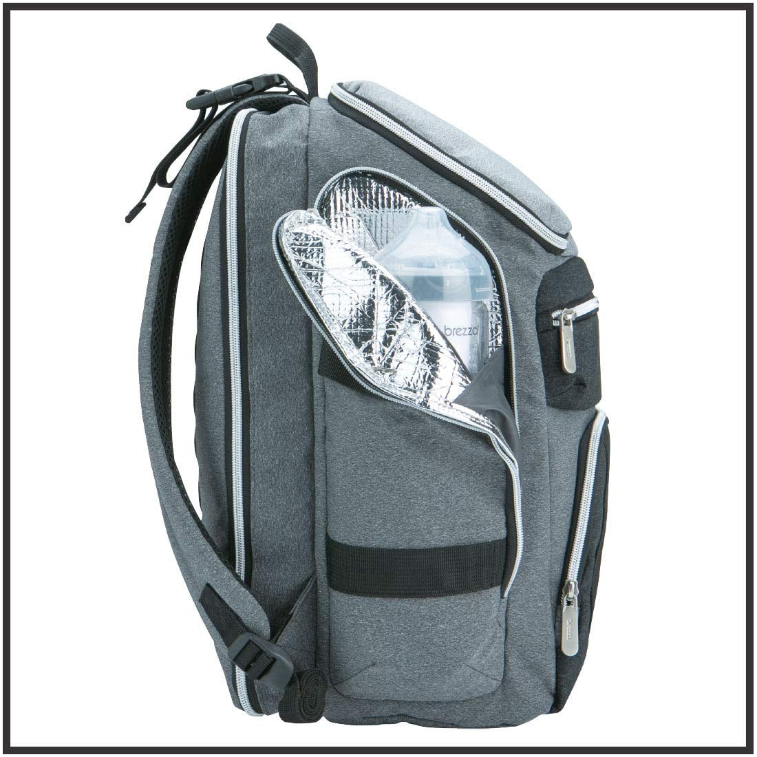 Baby Brezza Ultimate Changing Station Diaper Bag with 17 Pockets, Gray