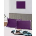 thumbnail image 5 of Pure Dark Purple Pillow Covers Standard Size 2 Pack, Simple Solid Color Soft Bed Throw Pillowcases Breathable Cooling Long Lumbar Body Pillow Sham Cover for Bed Sofa 20''x26'', 5 of 7