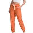 thumbnail image 4 of Tittly Baggy Pants Lounge Pants Women Teen Girls Bottom Sweatpants Baggy High Waist Elastic Jogger Pants Drawstring Athletic Pants Y2K Preppy Pants Sweatpants Women Womens Pants Orange L, 4 of 7