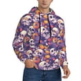thumbnail image 2 of Kdxio music Skull record Print Mens Casual Hooded Collar Drawstring Hoodies Pullover Sweatshirts Casual Long Sleeve Shirts-3X-Large, 2 of 7