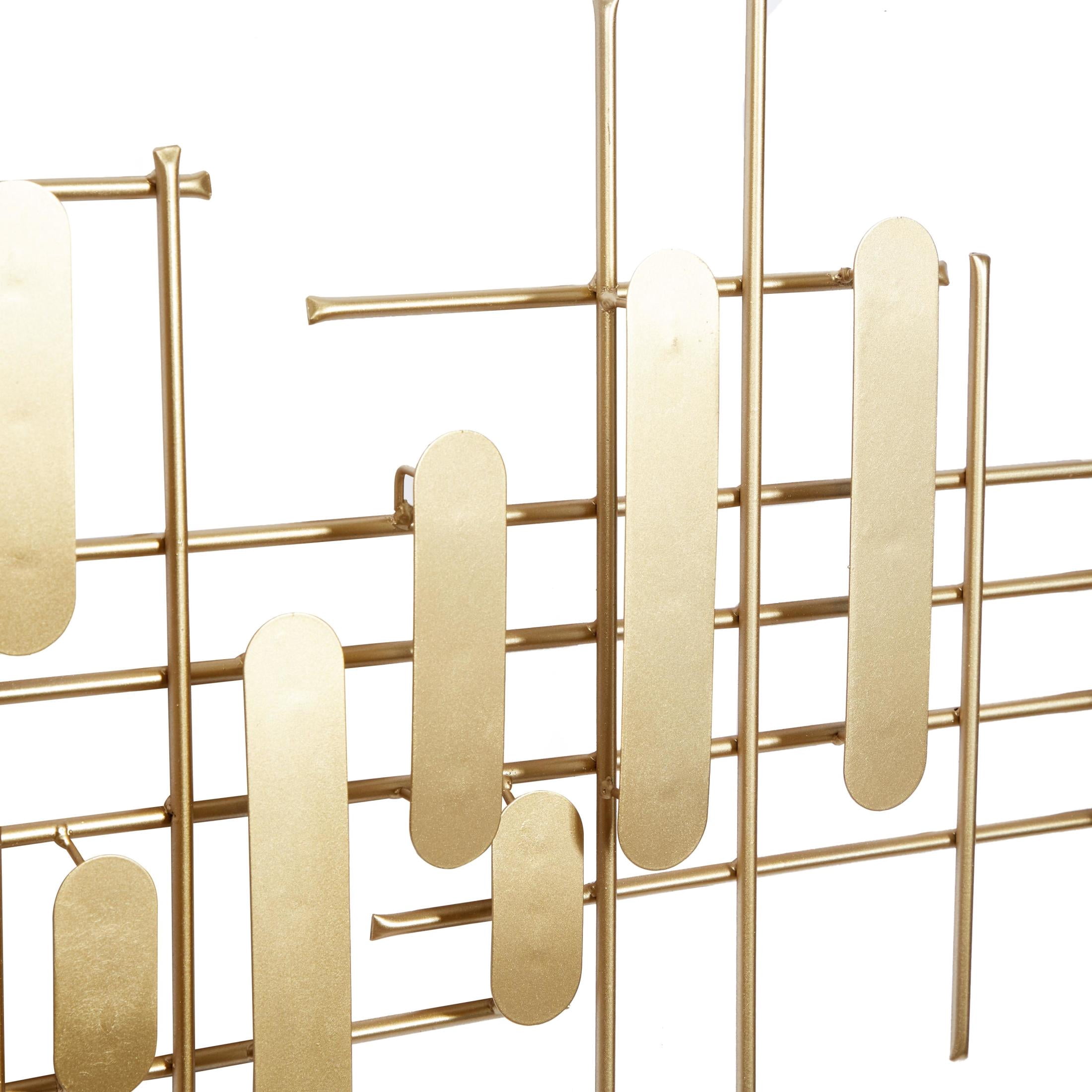 CosmoLiving by Cosmopolitan Gold Metal Geometric Layered Geometric Wall Decor