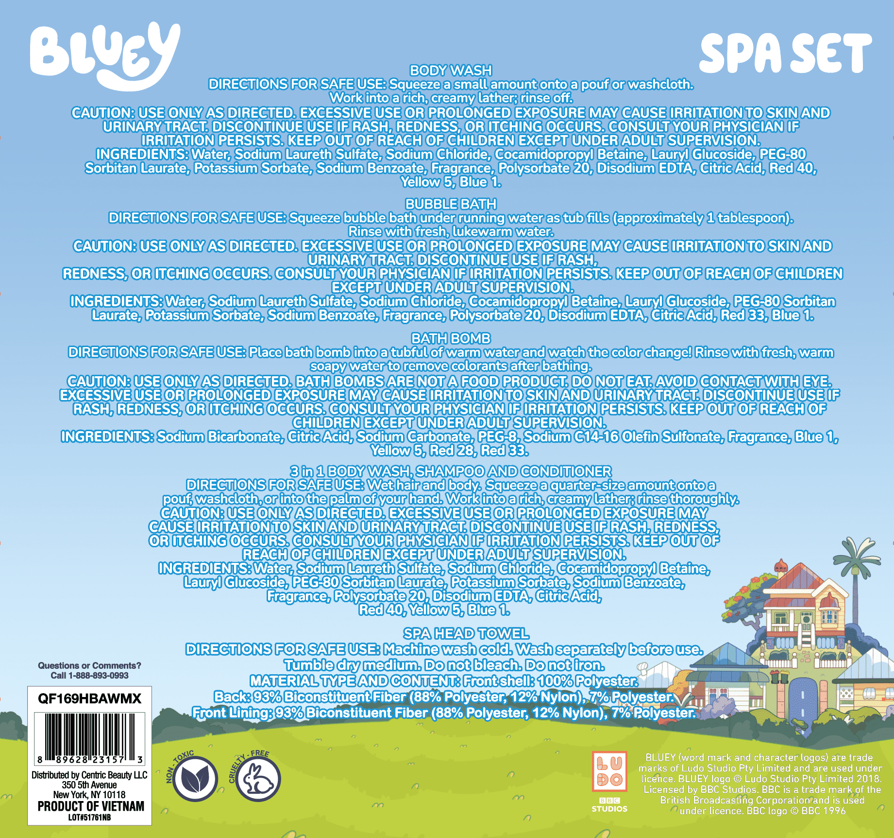 Bluey Cozy Time Bath Set, 6 Pieces