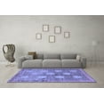 thumbnail image 3 of Ahgly Company Machine Washable Indoor Square Oriental Blue Modern Area Rugs, 6' Square, 3 of 4