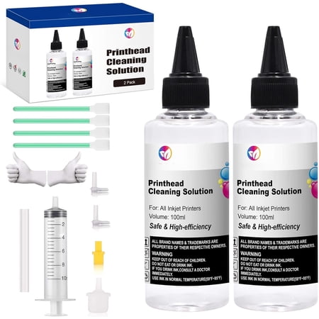 Printhead Cleaning Kit, Printer Cleaning Kit, Print Head Cleaning Kit Epson, Printer Cleaner Kit for HP, Printer Cleaning Solution for Inkjet Printers Print Head Liquid Nozzles 200ml
