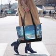 thumbnail image 4 of FORMRS Canvas Laptop Tote Bag for Women with 15.6" Computer Compartments Shoulder Handbag, Floral Moon, 4 of 7