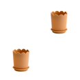 thumbnail image 3 of Maceta con borde de pétalo Toystoory bandeja para macetas soporte para flores resistente al desgaste hogar Naranja 2piezas, 3 of 6