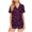 Purple, variant on Enjoytime Womens Lounge Set Heart Print Turndown Short Sleeve Button Down Blouse Shorts 2 Piece Sleepwear Casual Lightweight Summer Pajamas