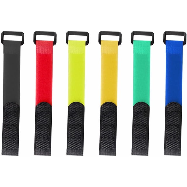 6 Pcs Sangles Réutilisables pour Parasol de Patio, Sangle Auto-Adhésive en Nylon, Sangle de Fixation Ajustable pour l'Organisation du Cordon et du Tuyau Extérieurs (20 * 400mm / 0.79 Po*15.75 Po)