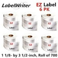 thumbnail image 1 of 6 Rolls Dymo Compatible 30253 White Address Labels, 1 1/8" x 3 1/2", 700 labels/roll, 1 of 1