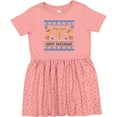 thumbnail image 3 of Inktastic Happy Hanukkah Sweater Style Design with Menorah and Dreidel Girls Toddler Dress, 3 of 5