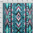 thumbnail image 3 of oneOone Polyester Lycra Turquoise Blue Fabric Tribal Craft Projects Decor Fabric Printed By The Yard 56 Inch Wide, 3 of 6