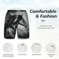 thumbnail image 5 of Gaeub Running Horse Mens Swim Trunks Stretch Beach Shorts Quick Dry for Men Swim Shorts Swimwear with Pockets- 3X-Large, 5 of 9
