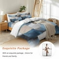 thumbnail image 7 of Abstract Color Stitching Bedding Duvet Cover Set Queen Size 4 Pieces Blue Brown Graffiti Theme Bedding Set with Zipper Closure, 1 Comforter Cover 90x92 Inches 1 Flat Sheet & 2 Pillow Cases, 7 of 7