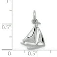 thumbnail image 2 of 14K White Gold Polished 3-Dimensional Sailboat Charm Pendant Jewelry 19 x 12 mm, 2 of 3