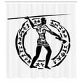 thumbnail image 3 of Ambesonne Hunting Shower Curtain, Man Lance, 69"Wx70"L, Black White, 3 of 3
