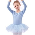 thumbnail image 2 of AUNVITO Girls Ballet Leotard with Tutu 2-13Y Stretch Cotton Long Sleeve Dance Outfit for Practice & Performance, 2 of 6