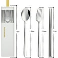 thumbnail image 6 of BZUEPRS Travel Utensils with Case, Stainless Steel Reusable Camping Silverware Set for Lunch Box, Portable Cutlery Kit Includes Fork, Spoon, Chopsticks, 6 of 13