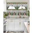 thumbnail image 4 of Grey Christmas Swag Kitchen Curtains Sets for Windows 24 Inch Length, Xmas Tree Ball Snowflake Winter Gifts Short Window Curtain Panels Swags Valances and Tiers 3 Piece Set for Cafe/Dining Room, 4 of 5