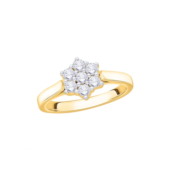 KATARINA Diamond Floral Ring in 10K Yellow Gold (1/2 cttw, I-J, I1-I2) (Size-8.5)
