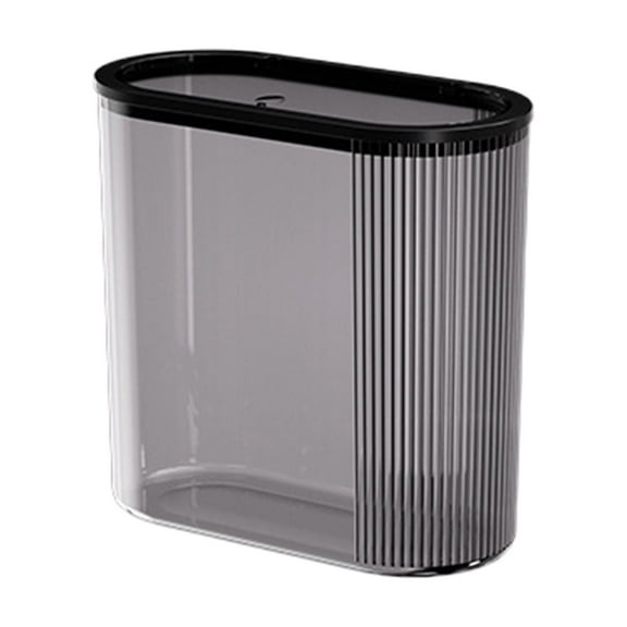 Chmadoxn Transparent Trash Can, Bathroom Trash Cans with Lids, Plastic Slim Waste Basket with Press Top Lid, Clear Garbage Can for Bathroom, Bedroom, Kitchen,Home,Office