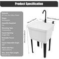 thumbnail image 3 of Freestanding Utility Sink, Utility Sink Extra-Deep Laundry Tub, Freestanding Plastic Utility Sink Laundry Tub Sink for Basement, Laundry Room, Garage or Shop (White), 3 of 9
