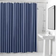 thumbnail image 4 of Navy Blue Stripe Fabric Shower Curtain Vertical Striped Washable Shower Curtains for Bathroom, Waterproof Bath Curtain with Hooks Home Decor 72x84in, 4 of 8