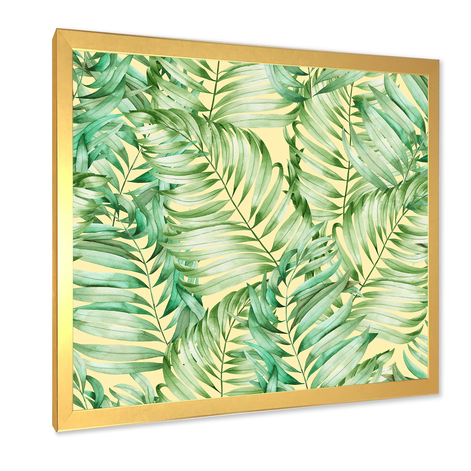 Designart 'Tropical Green Leaves of Monstera' Tropical Framed Art Print
