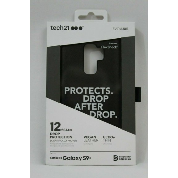 Tech21 Evo Luxe Black Vegan Leather Case Samsung Galaxy S9  Plus - Black