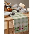 thumbnail image 3 of Sage Green Plaid Easter Burlap Cotton Table Runner 13x70 Inches Long, Spring Summer Floral Checkered Rustic Farmhouse Table Runners, Outdoor Dining Tablecloths Decor for Baby Shower/Party/Wedding, 3 of 6