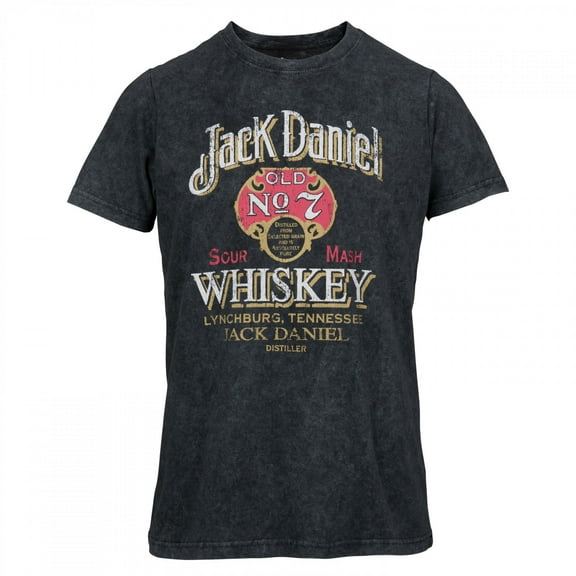Jack Daniels 870406-xlarge Jack Daniels Old No. 7 Sour Mash Womens Mineral Wash T-Shirt, Grey - Extra Large