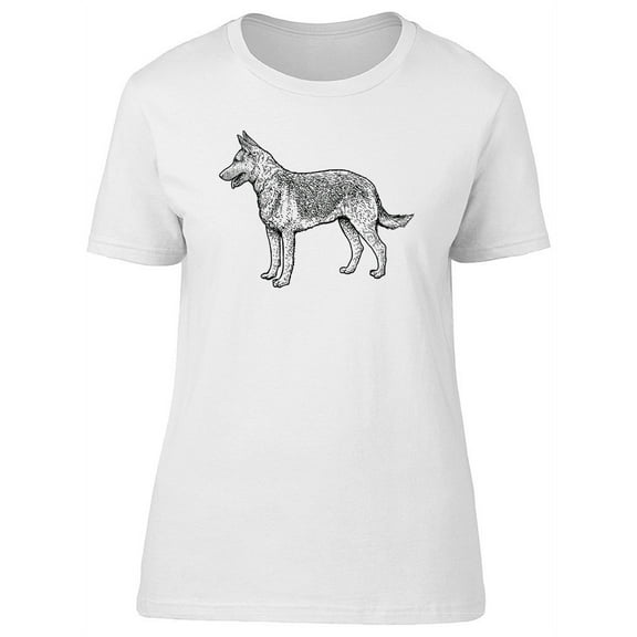 German Shepherd Drawing T-Shirt Women -Image by Shutterstock, Female Small