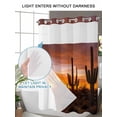 thumbnail image 6 of No Hook Shower Curtain with Snap-in Liner, Western Cactus Sunset Waterproof Fabric Bathroom Curtains, Modern Abstract Art Retro Bath Curtains & Mesh Top Window Stand Up Stall 36"x72", 6 of 9