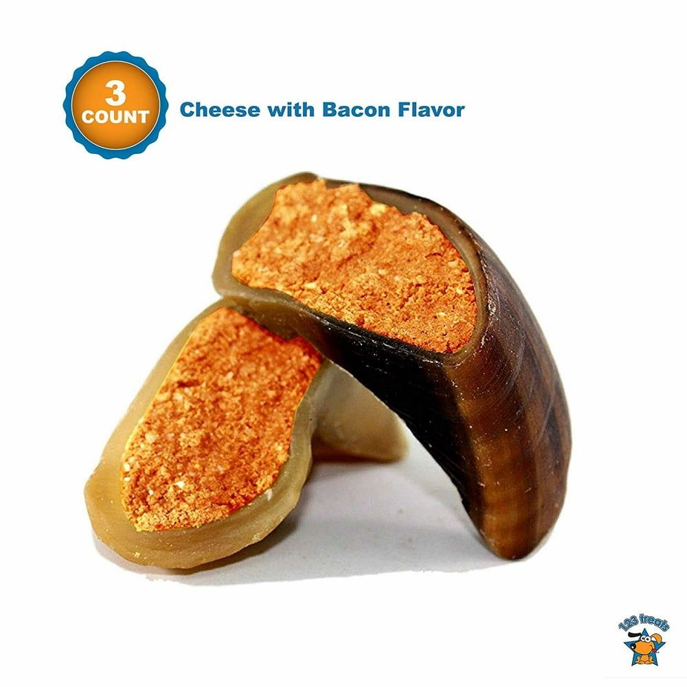 123 Treats Filled Cow Hooves Delicious Cheese with bacon flavors (3