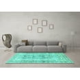thumbnail image 3 of Ahgly Company Machine Washable Indoor Rectangle Persian Turquoise Blue Traditional Area Rugs, 2' x 5', 3 of 4