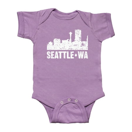 

Inktastic Seattle Skyline Grunge Gift Baby Boy or Baby Girl Bodysuit