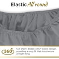 thumbnail image 3 of Crescent Bedding 2-Piece Gray Solid Print Knit Fitted Sheets, Twin-XL - Hypoallergenic, 15" Deep Pocket, 3 of 6