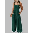 thumbnail image 6 of FreshPretty Womens Jumpsuit Summer Casual Loose One Piece Overalls Smocked Sleeveless Wide Leg Rompers With Pockets, 6 of 7