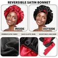 thumbnail image 3 of AWAYTR Women Satin Bonnet Silk Hair Reversible Bonnets Hair Wrap for Sleeping Cap with Tie Band, 3 of 12
