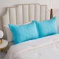 thumbnail image 2 of Set of 2 Pillow Shams King Size Floral Quilted - Perfect for Bedding Decor (Blue), 2 of 6