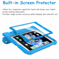 thumbnail image 3 of Kids Case for iPad 9.7-inch 2018 6th Generation/2017 5th Generation & iPad 9.7-inch Air/Air 2 - Built-in Screen Protector Shockproof Light Weight Handle Convertible Stand Cover, 3 of 9