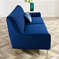 thumbnail image 2 of Modway Winsome Channel Tufted Performance Velvet Sofa in Navy, 2 of 9