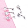 thumbnail image 2 of Iuhan 4Pcs/set Belly Button Rings Navel Piercing Rings Gifts Body Jewelry, 2 of 2