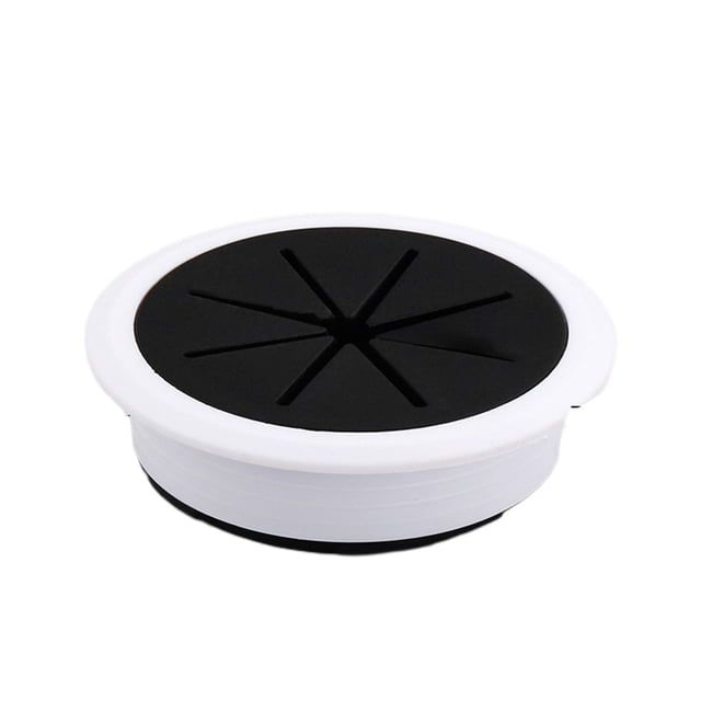 80MM Desk Cord Grommet Wire Hole Cover Line Outlet Port Threading Box Cover Cable Passing Box Office Table Cable Organizer