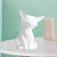 thumbnail image 2 of Matt Ceramic Fox Figurine Desktop Sculpture Craft Home Decoration White L, 2 of 9